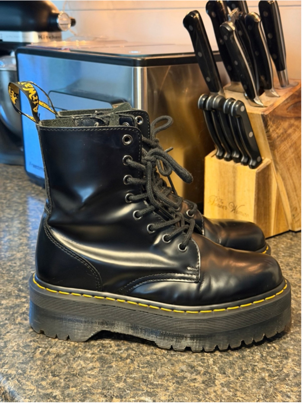 Dr. Martens Black Leather Jadon Platform Boots